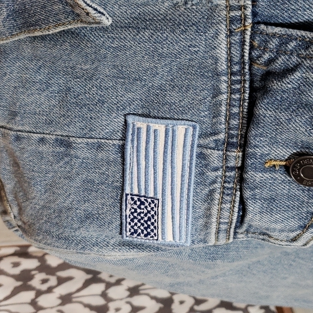 NWT gap jean jacket washed denim finish USA - Picture 3 of 16